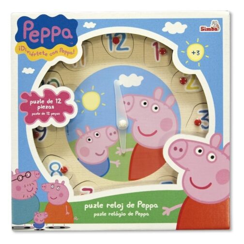 Peppa Pig - Puzzle e orologio di legno