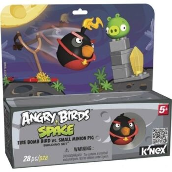 Catapulta Angry Birds nero e Minion Pig