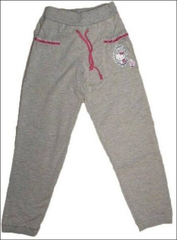 Pantalone felpato grigio melange Hello Kitty