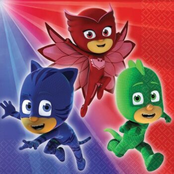 Confezione 16 tovagliolini festa a tema Pj Masks