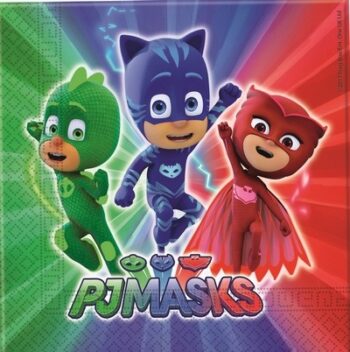 Confezione 16 tovaglioli festa a tema Pj Masks