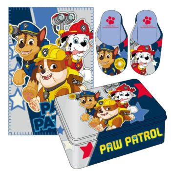 Set Paw Patrol Copertina, Pantofole e Scatola di latta