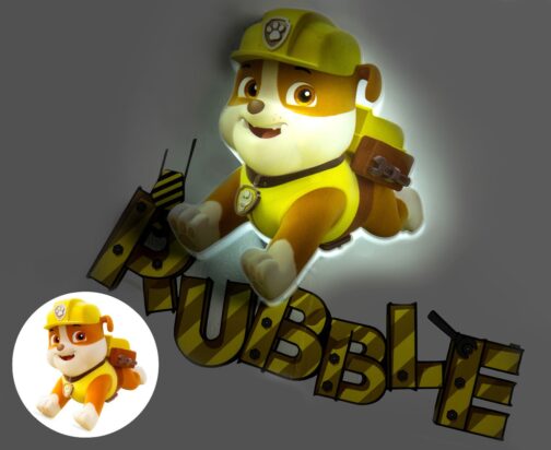 Mini-Luce da parete 3D a LED Paw Patrol Rubble