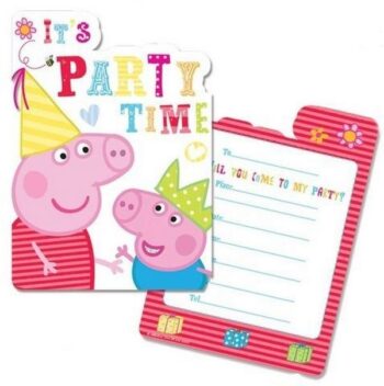Confezione 6 inviti festa Peppa Pig New Design!