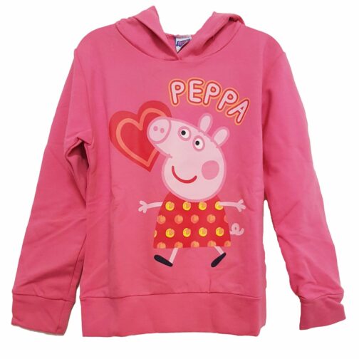 Felpa bimba con cappuccio Peppa Pig Cuore