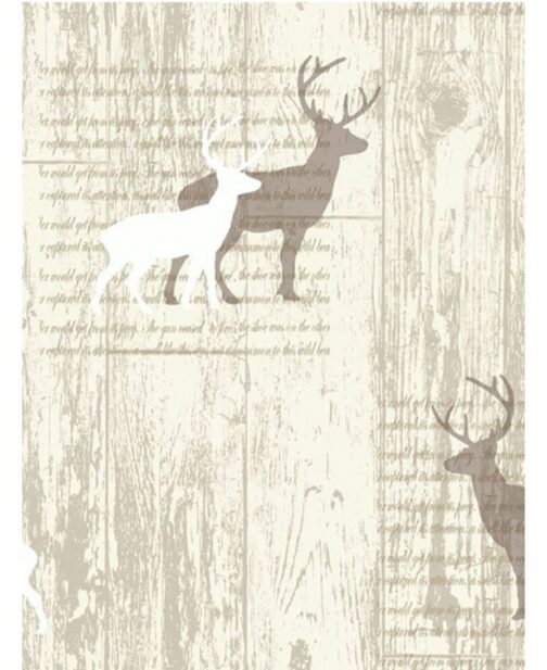 Carta da parati Cervo su legno 10mt