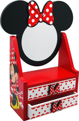 Cassettiera in legno con specchio Minnie