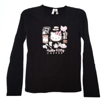 T-shirt donna manica lunga Hello Kitty Coffee