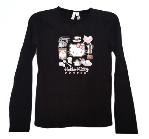 T-shirt donna manica lunga Hello Kitty Coffee