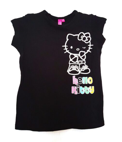 T-shirt elasticizzata nera Hello Kitty