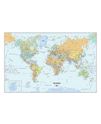 Mappa del Mondo adesiva con penna cancellabile