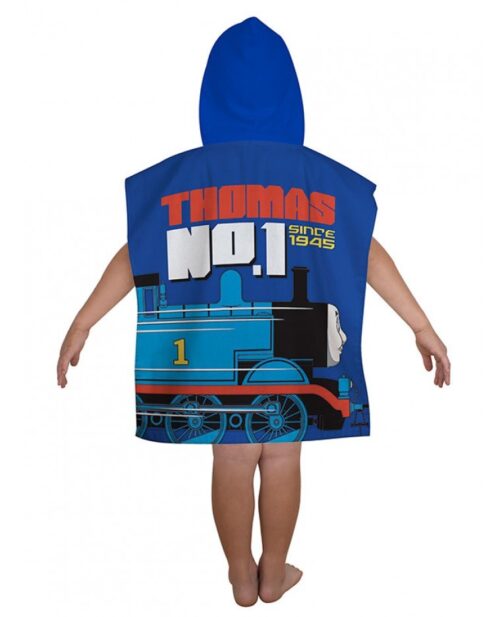 Trenino Thomas n. 1 Accappatoio poncho con cappuccio