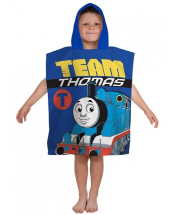 Trenino Thomas n. 1 Accappatoio poncho con cappuccio