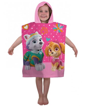 Accappatoio poncho rosa Paw Patrol