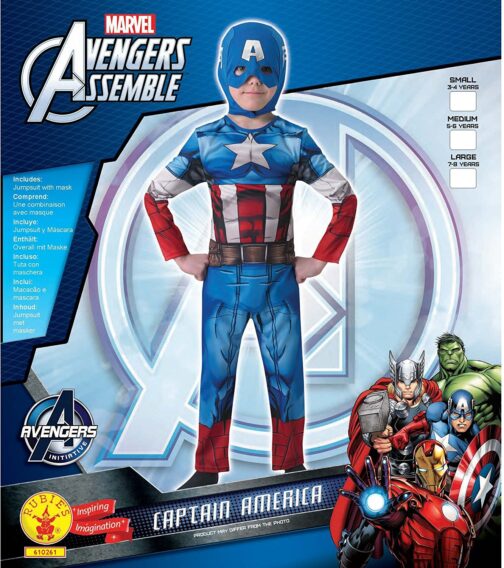 Costume Capitan America 5-6 anni Classic