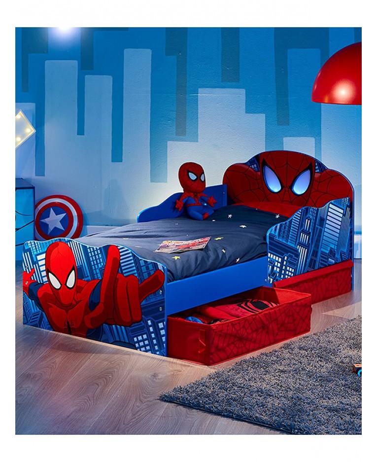 Lettino Spiderman Con Cassetti-Letti Per Bambini