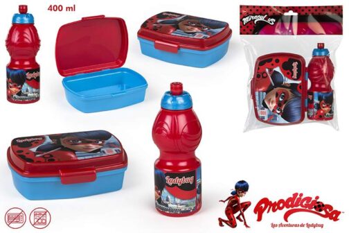 Miraculous Ladybug Lunchbox e borraccia