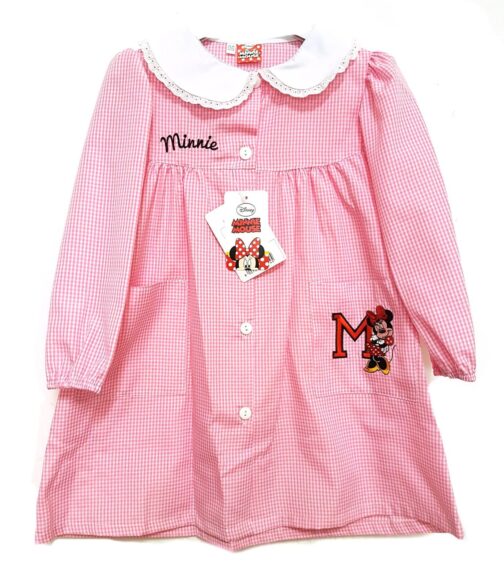 Disney Minnie Grembiule asilo quadrettato rosa