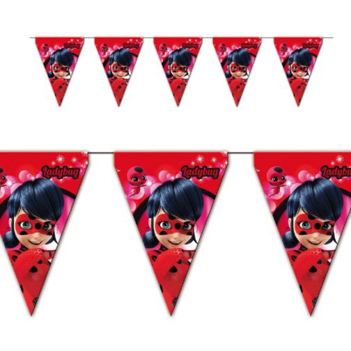 Miraculous Ladybug - Festone bandierine festa a tema