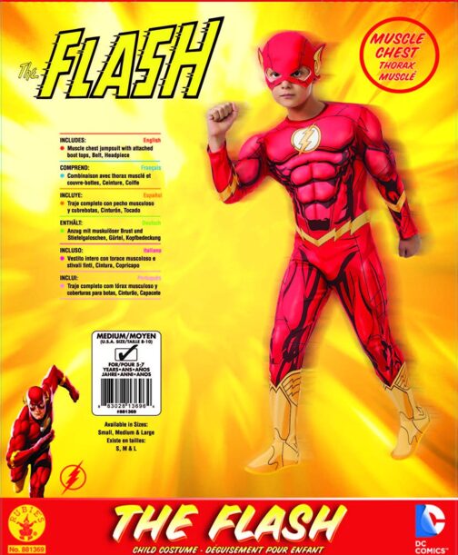 Costume Flash con muscoli 7-8 anni