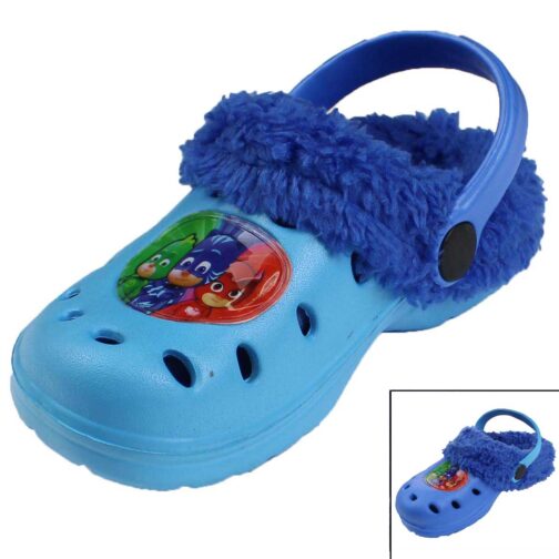 Ciabatte tipo Crocs con pelliccia Pj Masks