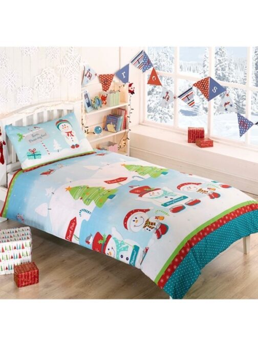 Parure copripiumino letto singolo Snowman Christmas