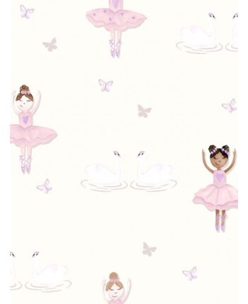 Carta da parati bianco panna Ballerina 10mt