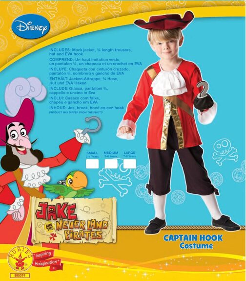 Costume bimbo Capitan Uncino 5-6 anni