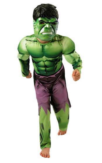 Costume Hulk con muscoli 7-8 anni