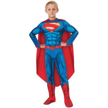 Costume Superman 8-10 anni Deluxe con muscoli