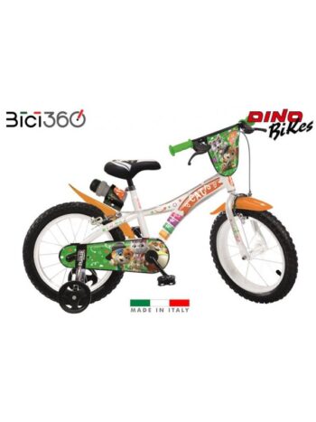 bicicletta con rotelle 44 gatti 16' pollici