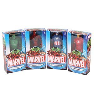 Marvel Action Figure Avengers 15cm set di 4, Spider-Man, Iron Man, Captain America & Hulk